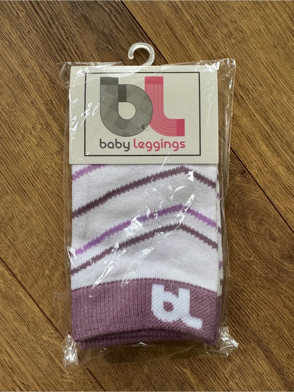 Baby Leggings Purple & White Leg Warmers, NWT